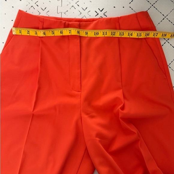 🌺one day sale Ann Taylor The Single Pleated Wide Leg Pant Size 8 Flame Azalea - Picture 6 of 9